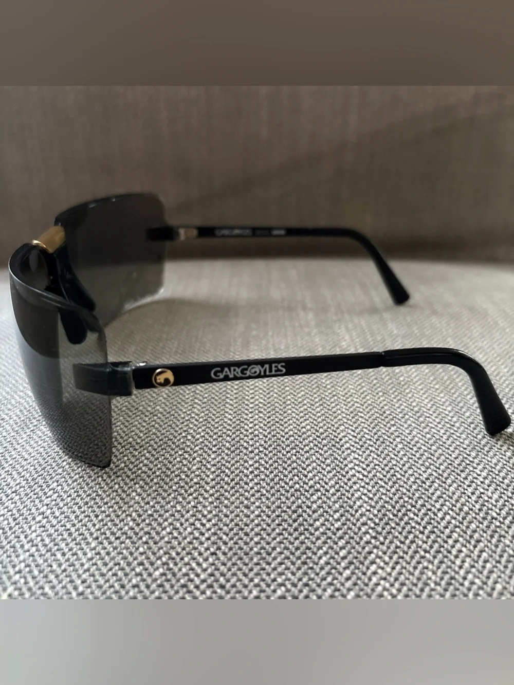 Vintage Authentic Gargoyles Sunglasses Black/Gold RARE